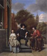 Jan Steen A Delf burgher and his daughter china oil painting reproduction